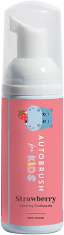 Autobrush Fluoride-Free Foaming Toothpaste for Kids, Strawberry Flavor, Whitening & Deep Cleaning, Travel Friendly, Anti-Cavity (Pack of 3) Infinity Warehouse