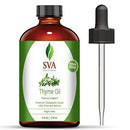 SVA Organics Thyme Essential Oil 4 Oz with Dropper 100% Pure Natural Premium Therapeutic Grade Oil for Skin Care, Hair Care, Body Massage & Aromatherapy SVA ORGANICS