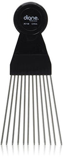 Diane Fan Pick, Black, 1 comb, Stainless steel, steel teeth, stainless, rounded tips, hair brush, hair pick, pik, long hair, won’t hurt your scalp, won’t pull on your hair Diane