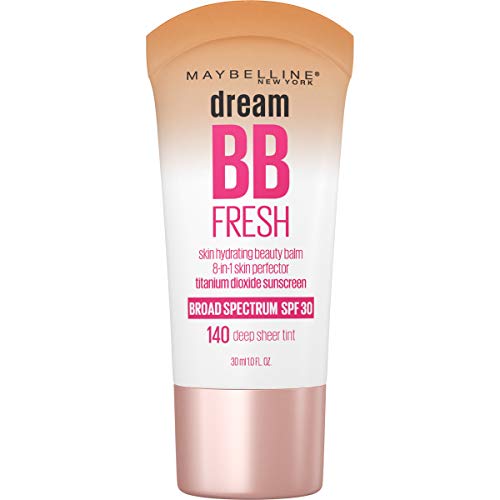 Maybelline Dream Fresh Skin Hydrating BB cream, 8-in-1 Skin Perfecting Beauty Balm with Broad Spectrum SPF 30, Sheer Tint Coverage, Oil-Free, Deep, 1 Fl. Oz Maybelline New York