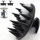 (2 Pack) Hair Shampoo Brush Head Scalp Massager Scrubber, Mold-free One-piece Solid Silicone, for Healthy Hair Growth Dry Scalp Dandruff, Adults Children Thick/thin Hair or Dogs Cats, WAKISAKI (Black) WAKISAKI