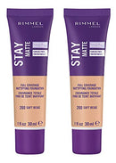 Rimmel Stay Matte Liquid Foundation, Soft Beige, 1 Fl Oz, Pack of 2 Rimmel Store