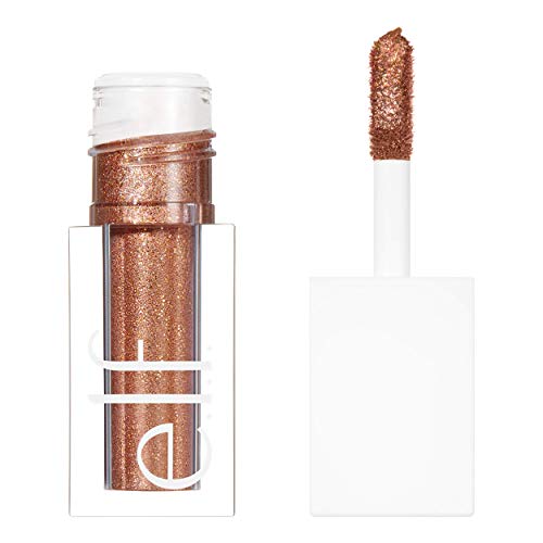 e.l.f., Liquid Glitter Eyeshadow, Long Lasting, Quick-Drying, Opaque, Gel-Based Formula, Creates High-Impact, Multi-Dimensional Eye Looks, Copper Pop, 0.10 Fl Oz e.l.f.