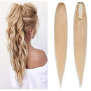 100% Remy Human Hair Ponytail Extension One Piece Claw/Jaw Clip Ponytail Hairpiece Clip In Pony Tail Extensions For Girl Lady Women Long Straight