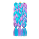 Ombre Jumbo Braiding Hair 24 inch Jumbo Braid Hair Extensions Jumbo Box Braids Crochet Hair Long for Women Kids DIY High Temperature Synthetic Fiber Two Tones Sky Blue & Light Purple 3 Bundles Benehair