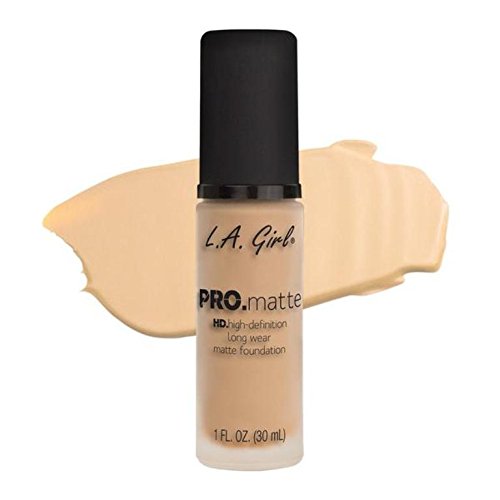 L.A. Girl Cosmetics LA PRO.mattte HD.highdefinition long wear matte foundation, GLM671 Ivory, 16 Ounce L.A. Girl Cosmetics