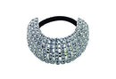 Rhinestone Ponytail Holder by Crystal Avenue | Stretchy Elastic Hair Tie | Silvertone with Sparkling Crystals Crystal Avenue