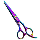 Professional Hair Cutting Shears,6 Inch Barber hair Cutting Scissors Sharp Blades Hairdresser Haircut For Women/Men/kids 420c Stainless Steel Rainbow Color (A) JAVENPROLIU