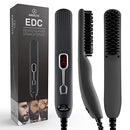 Aberlite EDC - Premium Beard Straightener Brush for Men - Professional Straightening Tool Heated Comb - For Short & Long Beards  - For Home and Travel Aberlite