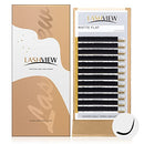 LASHVIEW SUPER MATTE Split Tips Flat Mink Black Ellipse Eyelash Extension Thickness 0.20mm C Curl Length 14mm Extremely Soft Application-friendly Semi-permanent Individual Lashes For Salon Use LASHVIEW