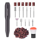 MelodySusie Electric Nail Drill Machine 11 in 1 Kit, Portable Electric Nail File Efile Set for Acrylic Gel Nails, Manicure Pedicure Tool with Nail Drill Bits Sanding Bands Dust Brush, Black MelodySusie