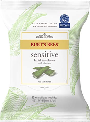 Burt's Bees Sensitive Facial Cleansing Towelettes with Cotton Extract for Sensitive Skin - 30 Count Burt's Bees Store
