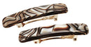France Luxe Mini Rectangle Barrette, Onyx, Set of 2 - Classic French Design for Everyday Wear France Luxe
