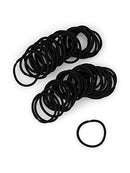 Heliums Small Black Hair Elastics, 2mm Mini 1 Inch Sized Hair Ties for Kids, Braids and Fine Hair - 48 Count Hair Ties Heliums