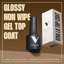 V Beauty Pure No Wipe Gel Top Coat - Long Lasting UV Top Coat Gel Nail Polish, Scratch and Stain Resistant, Durable, Non Yellowing, No Sticky Layer, Glossy - For Manicure & Pedicure - 15ml Infinity Warehouse