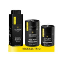Lumin - Kickass Trio - Daily Face Moisturizer, Wrinkle Defense Serum & Dark Circle Defense Balm, Anti-aging skincare routine for men, Help with Clogged Pores, Dark Circles, Fine Lines, Wrinkles Infinity Warehouse