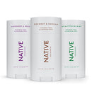 Native Deodorant | Natural Deodorant for Women and Men, Aluminum Free with Baking Soda, Probiotics, Coconut Oil and Shea Butter | Coconut & Vanilla, Lavender & Rose, Eucalyptus & Mint Native