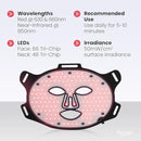 Hooga Red Light Therapy Mask – LED Face Mask, 630nm 660nm Red & 850nm Near Infrared Light Therapy, Tri Chip LEDs, Rechargeable, Adjustable Comfortable Face Mask Infinity Warehouse
