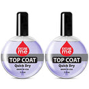 2 Bottles Excuse Me Quick Dry Fast Drying Super Shiny Nail Polish Top Coat Professional Refill Size 2.5 oz. EXCUSE ME