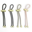 Pulleez Pony Party Sliding Ponytail Holder, Set of 4 - Gold Metalized Charms - Black/Dark Roast/Latte/Blush Elastic Hair Tie Bracelet Pulleez