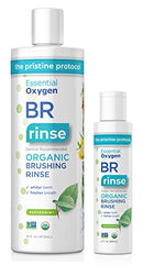 Essential Oxygen BR Certified Organic Brushing Rinse, All Natural Mouthwash, Peppermint, 16 oz With 3 oz Travel Size Essential Oxygen Store