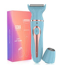 Electric Razor for Women, EESKA 2-in-1 Womens Shaver Bikini Trimmer Body Hair Removal for Face Legs and Underarm, Portable Ladies Shaver, IPX7 Waterproof Wet and Dry, Type C USB Recharge Blue EESKA
