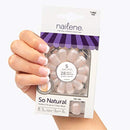 Nailene So Natural Short Artificial Fake Nails, Pink French Fuzzy with 28 Nails (12 Sizes) & Nail Glue Included, Designed for Comfort & Natural Look, 31 Count Nailene