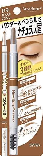 SANA New Born Eyebrow Mascara and Pencil, Camel Brown, SANA