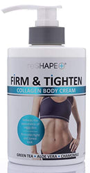 Collagen Body Cream Moisturizing, Tightening Cellulite Cream Improves Elasticity, Plumps Sagging Skin (15oz) Reshape+