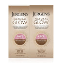 Jergens Natural Glow Self Tanner Face Moisturizer, Medium to Deep Skin Tone, SPF 20 Sunless Tanning, Daily Facial Sunscreen, Oil Free, Broad Spectrum Protection, 2 oz, Pack of 2 (Packaging May Vary) Jergens