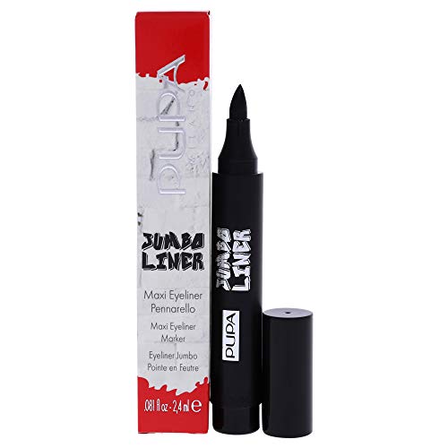 Pupa Milano Jumbo Liner - Maxi Eyeliner Pen - For a Thick or Thin Stroke - Angled Tip - Delivers Precise Strokes - Perfect For Recreating Graphics With Multiple Dimensions - 001 Extra Black - 0.081 Oz PUPA Milano