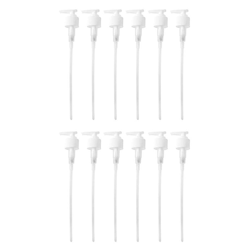 GETi Beauty Liquid Dispenser Pump - 12 Pack Teardrop Ribbed Collar - Lotion, Liquid, Soap, Disinfectant, Shampoo and Conditioner Bottles Ideal for Home or Office Use 28/410 2cc output. Geti Beauty