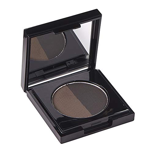 Arches & Halos - Duo Luxury Brow Powder - Dark Brown - Eyebrow Styling Cosmetics Palette, Powder, Tinting, Contouring, Precise Brow Definer - Hypoallergenic, Vegan - .088 oz, Dark Brown Arches & Halos