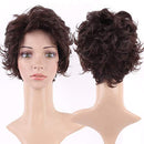 S-noilite Short Brown Curly Hair Wig Women Natural Fluffy Cosplay Daily Party Costume Full Wigs S-noilite