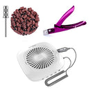 MelodySusie 2 in 1 Nail Dust Collector with Nail Drill, 100 pcs Professional Sanding Bands, Acrylic Nail Clipper Purple MelodySusie