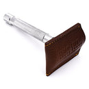 Parker Genuine Leather Double Edge Safety Razor Protective Sheath/Travel Cover (Saddle Brown) Parker Safety Razor