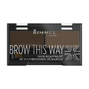 Rimmel Brow This Way Sculpting Kit, Dark Brown, Powder 0.04 oz., Wax 0.03 oz., Brow Sculpting & Styling Kit with Eyebrow Wax & Setting Powder Rimmel