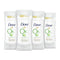 Dove 0% Aluminum Deodorant 24 Hours Odor Protection Cucumber and Green Tea with ¼ Moisturizers and 0% Alcohol 2.6 oz 4 Count Dove