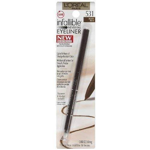 L'Oreal Infallible Never Fail Eyeliner, Brown [531], 0.008 oz (Pack of 2) L'Oreal Paris