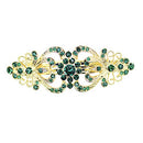 Faship Gorgeous Green Crystal Hearts Floral Hair Barrette Faship