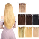 20" Clip in Hair Extensions Remy Human Hair for Women - Silky Straight Long Human Hair Clip on Extensions 75grams 4pieces Natural Blonde