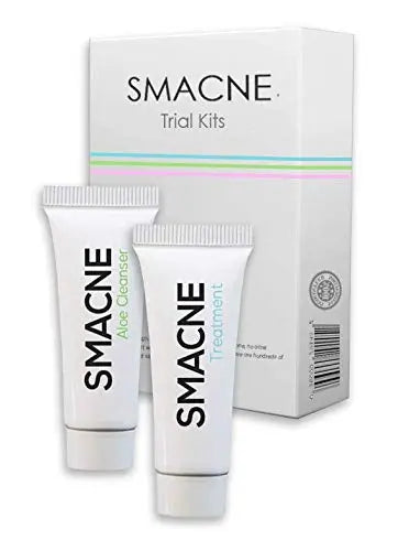 SMACNE Acne Treatment 30 Day Kit Starter Size With Tea Tree Oil, Benzoyl Peroxide, Jojoba Oil, Aloe Vera, Salicylic Acid, Glycolic Acid, Hyaluronic Acid, Cystic Acne Treatment SMACNE
