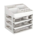 ELUCHANG Cosmetic Makeup Organizer Plastic Storage Box with Drawer Lipsticks Holder Desktop Sundry Storage Case (3 Drawers,Transparent) ELUCHANG