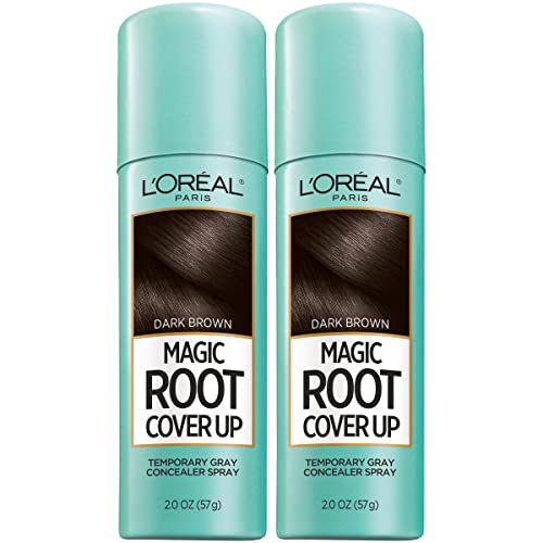 L'Oreal Paris Root Cover Up Temporary Gray Concealer Spray Dark Brown 2 Oz (Pack of 2) (Packaging May Vary) L'Oreal Paris