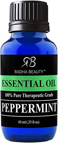 Radha Beauty Peppermint Essential Oil 10ml - 100% Pure & Therapeutic Grade, Steam Distilled for Aromatherapy, Fresh Minty Scent, Mental Focus, Headaches, Congestion Radha Beauty