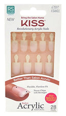 KISS Salon Acrylic Natural 28 Nails Real Short Length KSAN01 (2 PACK) KISS