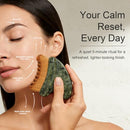 Lymphatic Contour Face Brush, Dual-Ended Dry Brush + Cool-Touch Jade Gua Sha Edge, 0.075mm Ultra-Soft Bristles Gua Sha Facial Tools, for Lymphatic Drainage, Less Puffy Look, Sculpt & Relax Infinity Warehouse
