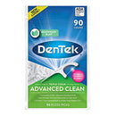DenTek Triple Clean Advanced Clean Floss Picks, No Break & No Shred Floss, 90 Count DenTek