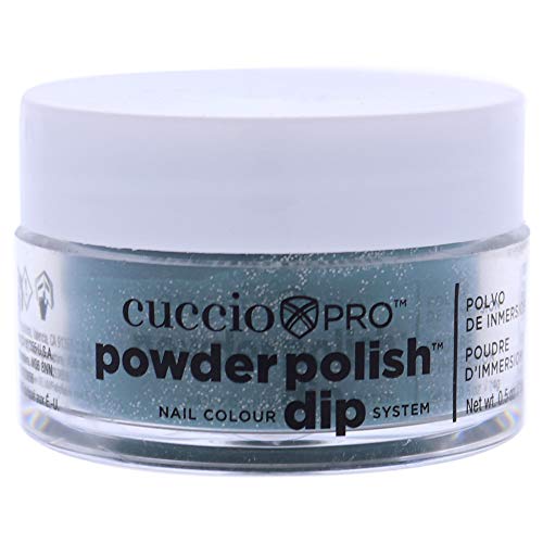 Cuccio Green Glitter with Blue Undertones Dipping Powder 14g Cuccio