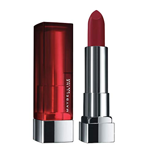Maybelline Color Sensational Lipstick, Lip Makeup, Matte Finish, Hydrating Lipstick, Nude, Pink, Red, Plum Lip Color, Divine Wine, 0.15 oz; (Packaging May Vary) Maybelline New York